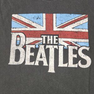 The Beatles Shirt Men's Size 2XL Adult Apple UK British Flag Logo Gray Concert